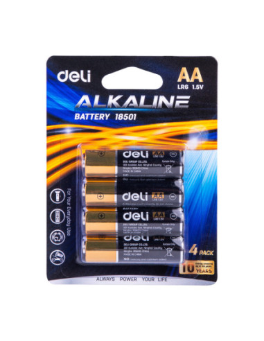 DLE18501,Baterii r6(aa) alcaline 4 buc/set Deli