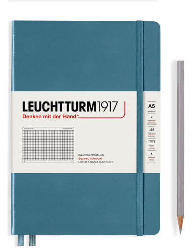 LT363336,Caiet a5 aritmetica coperta rigida albastru piatra Leuchtturm