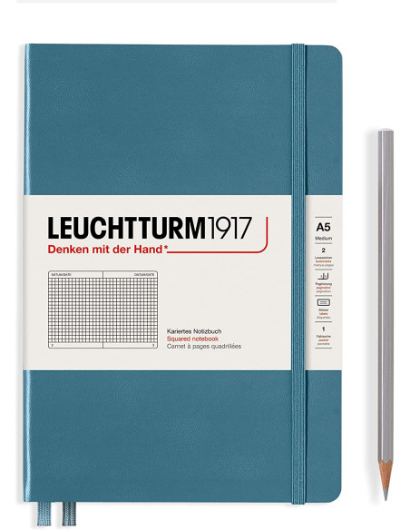 LT363336,Caiet a5 aritmetica coperta rigida albastru piatra Leuchtturm