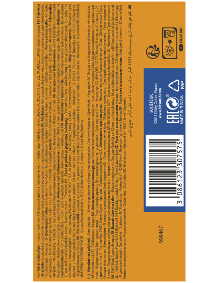 BC9021322-12,Pix cu mecanism albastru atlantis clic soft Bic - Set 12
