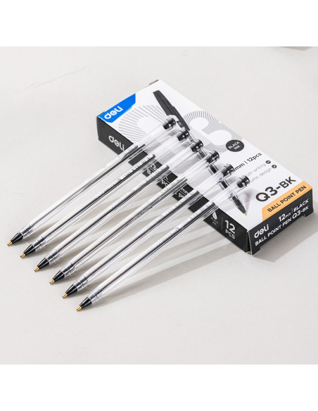 DLEQ3-BK-12,Pix unica folosinta 1mm q3 think negru Deli - Set 12