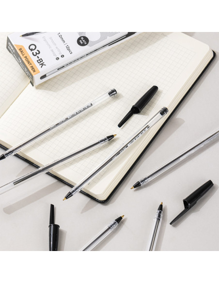DLEQ3-BK-12,Pix unica folosinta 1mm q3 think negru Deli - Set 12