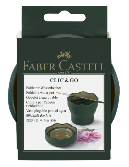 FC181520,Pahar apa click-go verde faber-castell