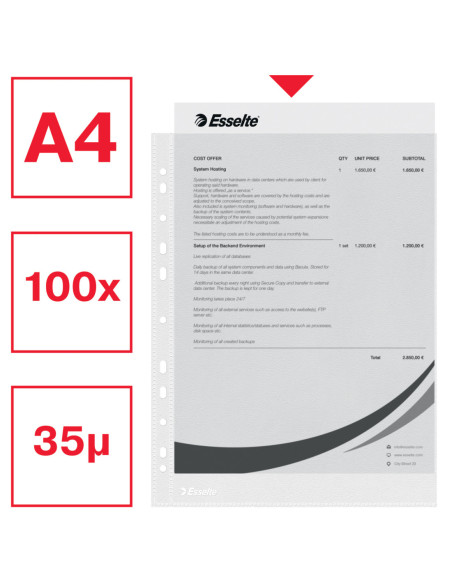 ES16690,Folie protectie a4 38 microni 100/set Esselte