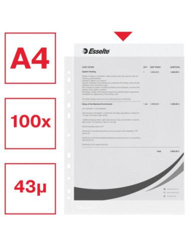 ES56171,Folie protectie a4 43 microni 100/set Esselte