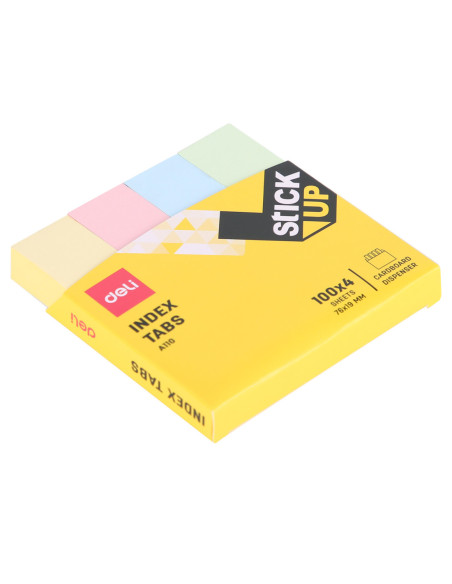 Index adeziv hartie 19*76mm 4 cul. pastel 100 file Deli