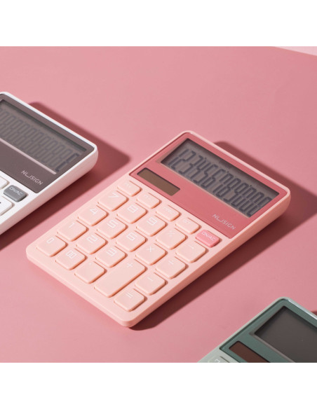 DLENS042LPK,Calculator birou 12 dig roz deschis Nusign deli