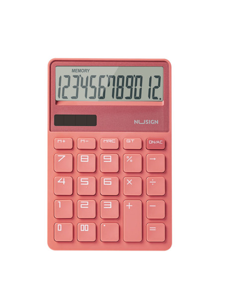 DLENS042PK,Calculator birou 12 dig roz intens Nusign deli