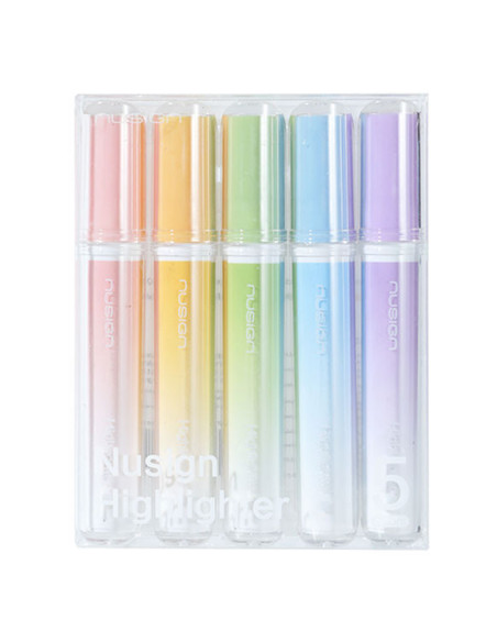 DLENS718,Textmarker parfumat forma patrata set 5 bucati Nusign deli