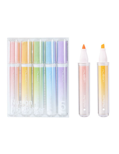 DLENS718,Textmarker parfumat forma patrata set 5 bucati Nusign deli