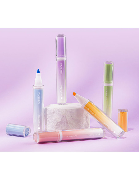 DLENS718,Textmarker parfumat forma patrata set 5 bucati Nusign deli