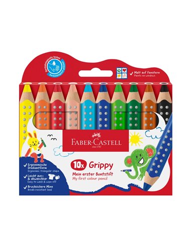 FC110624,Creioane colorate grippy XXL Faber-castell, 10 culori