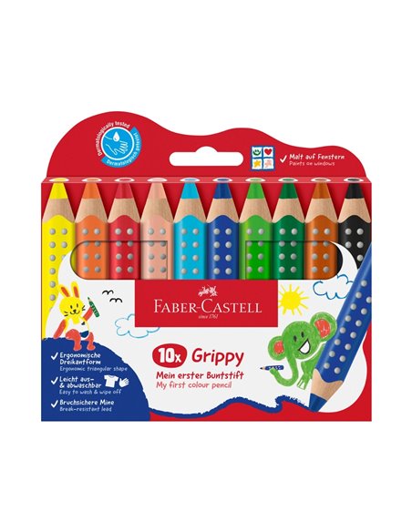 FC110624,Creioane colorate grippy XXL Faber-castell, 10 culori
