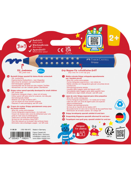 FC110624,Creioane colorate grippy XXL Faber-castell, 10 culori