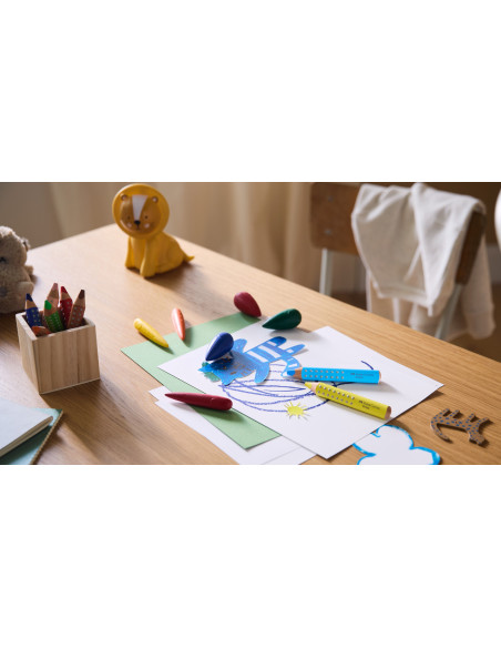 FC110624,Creioane colorate grippy XXL Faber-castell, 10 culori