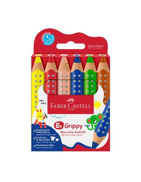FC110630,Creioane colorate grippy XXL Faber-castell, 6 culori