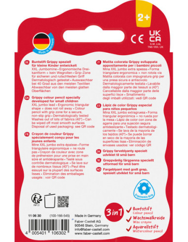 FC110630,Creioane colorate grippy XXL Faber-castell, 6 culori