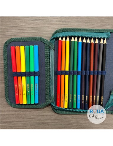 Penar echipat cu 1 fermoar si 2 clape Herlitz 400211281, 34 piese, Motiv Be Creative