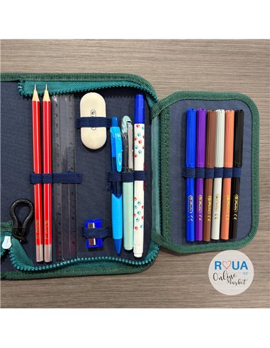 Penar echipat cu 1 fermoar si 2 clape Herlitz 400211281, 34 piese, Motiv Be Creative