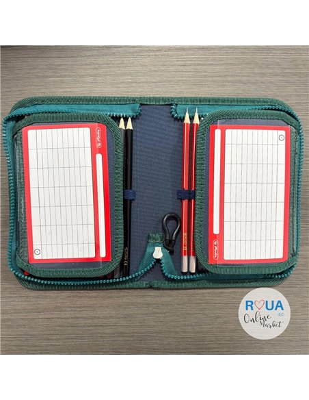 Penar echipat cu 1 fermoar si 2 clape Herlitz 400211281, 34 piese, Motiv Be Creative