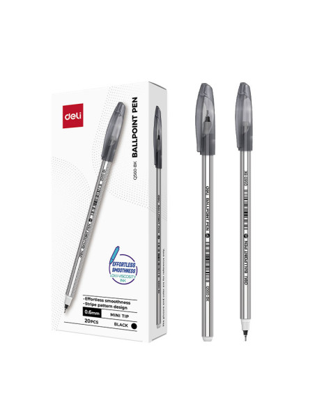 DLEQ560-BK-20,Pix unica folosinta 0.6mm stripes negru q560 Deli - Set 20