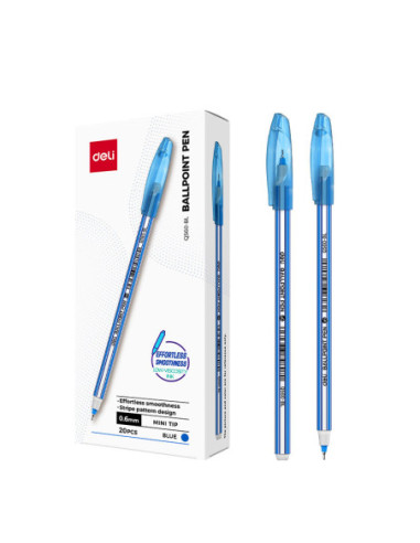DLEQ560-BL-20,Pix unica folosinta 0.6mm stripes albastru q560 Deli - Set 20