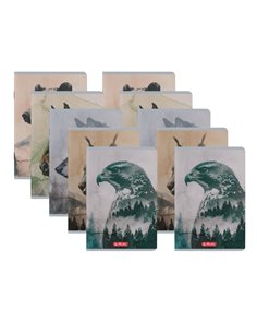 Set 10 caiete A5 Herlitz 400211735, 70 g/mp, velin, Motiv Into the wild