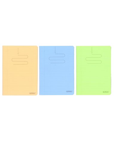 Caiet A5 Herlitz 400211738, 48 file, 70 g/mp, dictando, coperta plastic, Diverse culori