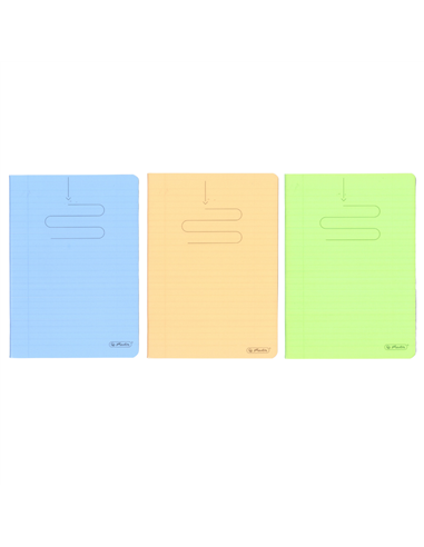Caiet A4 Herlitz 400211748, 60 file, 70 g/mp, dictando, coperta plastic, Diverse culori