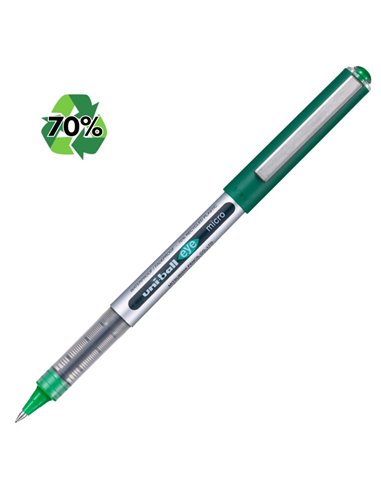 Roller Uni-Ball Eye Micro UB-150E cu capac, 0.5 mm, Cerneala verde