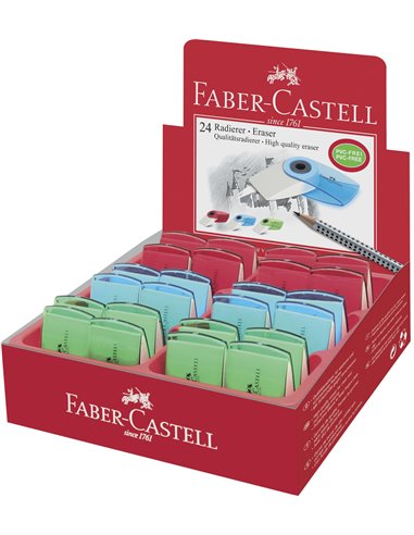 Radiera creion Faber-Castell Sleeve mini, Culori transparente asortate