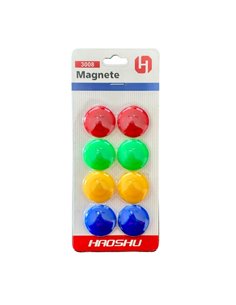 Set 8 magneti pentru tabla CNX X3008, 33 mm, Diverse culori