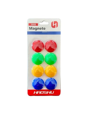Set 8 magneti pentru tabla CNX X3008, 33 mm, Diverse culori
