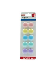 Set 10 magneti pentru tabla CNX 2010M, 20 mm, Diverse culori pastel