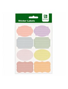 Etichete scolare CNX BSD-721, 8/coala, 8 coli/set, Diverse culori pastel