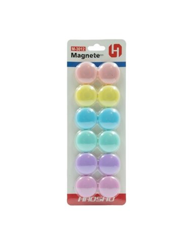 Set 12 magneti pentru tabla CNX 3012A, 30 mm, Diverse culori