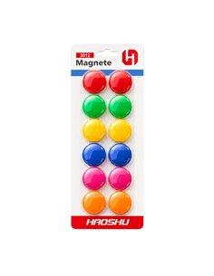 Set 12 magneti pentru tabla CNX 3012A, 30 mm, Diverse culori