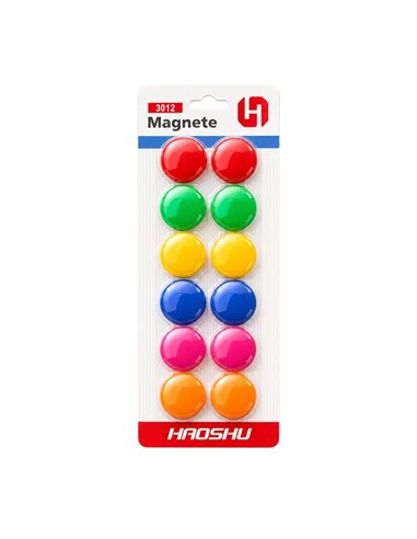 Set 12 magneti pentru tabla CNX 3012A, 30 mm, Diverse culori