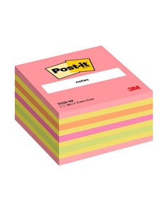 Notes adeziv Post-it 3M, 76 x 76 mm, 450 file cub, Neon - Roz/Galben