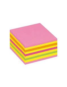 Notes adeziv Post-it 3M, 76 x 76 mm, 450 file cub, Neon - Roz/Galben 2