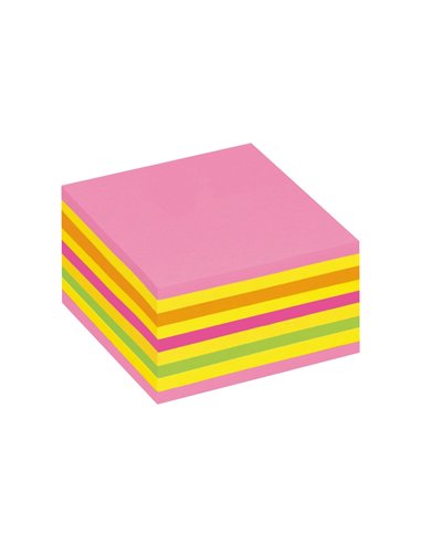 Notes adeziv Post-it 3M, 76 x 76 mm, 450 file cub, Neon - Roz/Galben