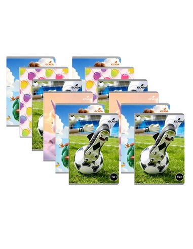 Set 12 caiete Tip 1 Ecada, 24 file, 80g/mp, coperta cartonata, Motive asortate