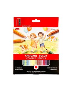 CC324H,Creioane colorate hexagonale Daco CC324H, 24 culori