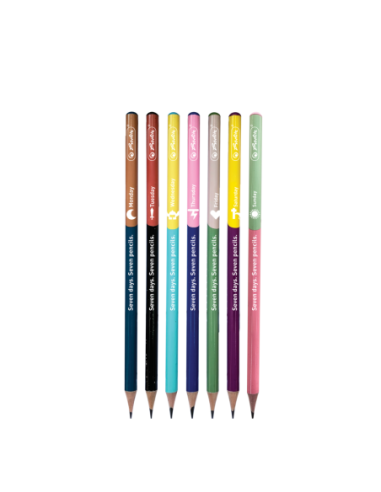 9498400,Creion grafit hb zile saptamana rotund corp colorat 2.2mm set7