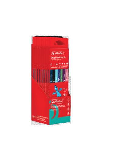 9498400,Creion grafit hb zile saptamana rotund corp colorat 2.2mm set7