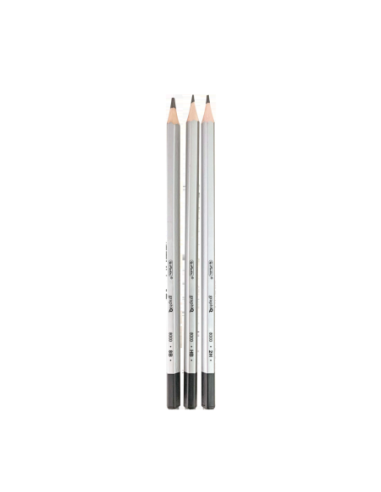 9498230,Creion grafit 2h/h/f/hb/b/2b/3b/4b/5b/6b/7b/8b hexagonal corp argintiu 2mm set12 cutie metal