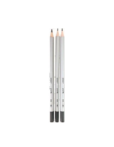 9498230,Creion grafit 2h/h/f/hb/b/2b/3b/4b/5b/6b/7b/8b hexagonal corp argintiu 2mm set12 cutie metal