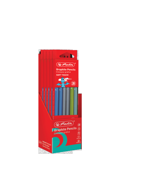9498620,Creion grafit 2b soft touch triunghiular 2.4mm set12