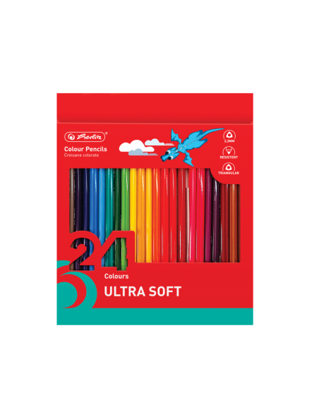 9498380,Creioane colorate ultrasoft triunghiulare 3.3mm set24