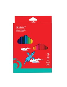 9498510,Creioane colorate triunghiulare 3mm set18 tava plastic